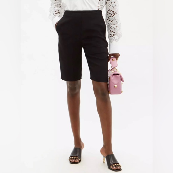 Valentino S/S 21’ Stretch Crepe Wool Silk Bermuda Shorts $1250 Size 36 Resort - Picture 2 of 16
